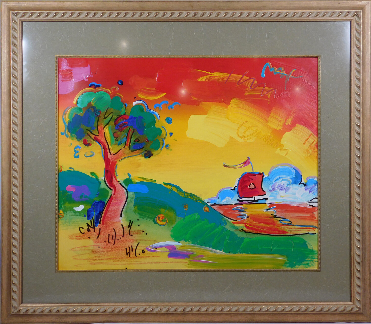 Quiet Lake & Souvenir Drawing Peter Max