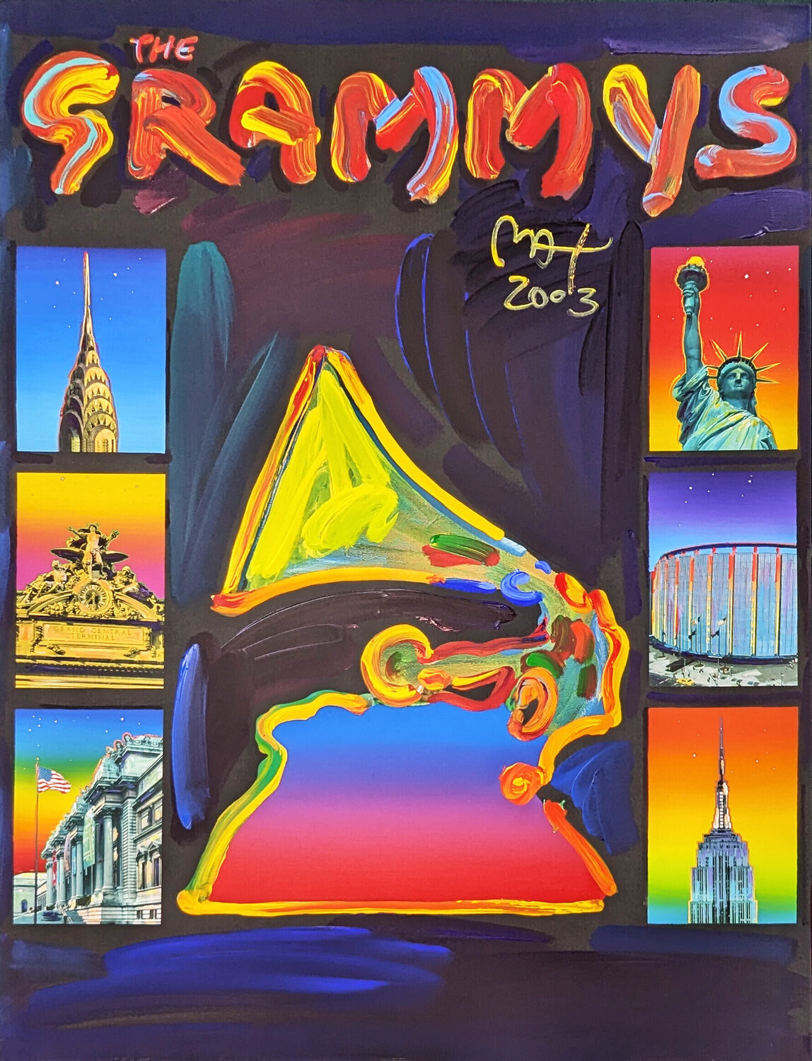 GRAMMY DAY (HUGE PAINTING) Peter Max