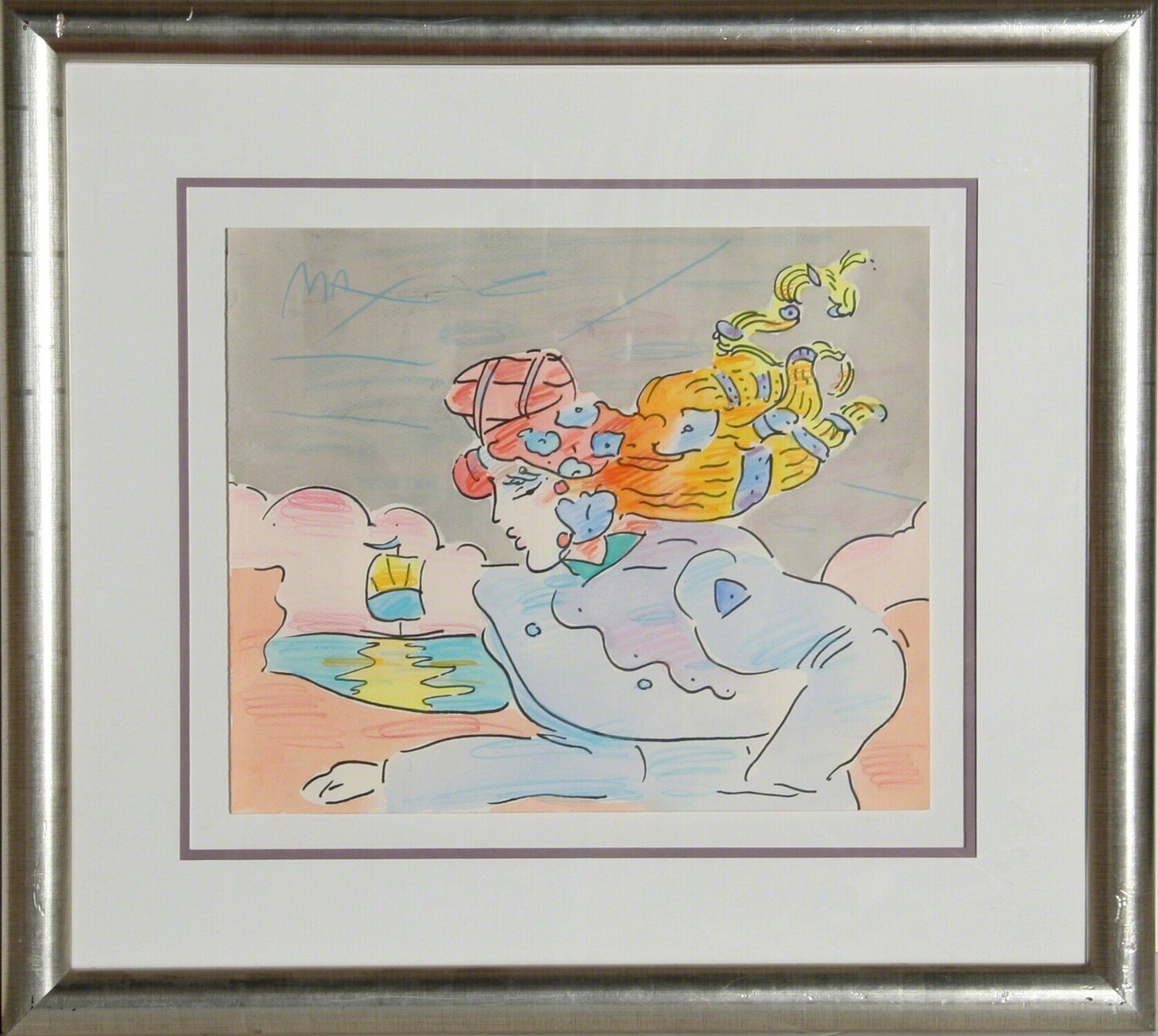 Lady and Sailboat version II #1 Peter Max