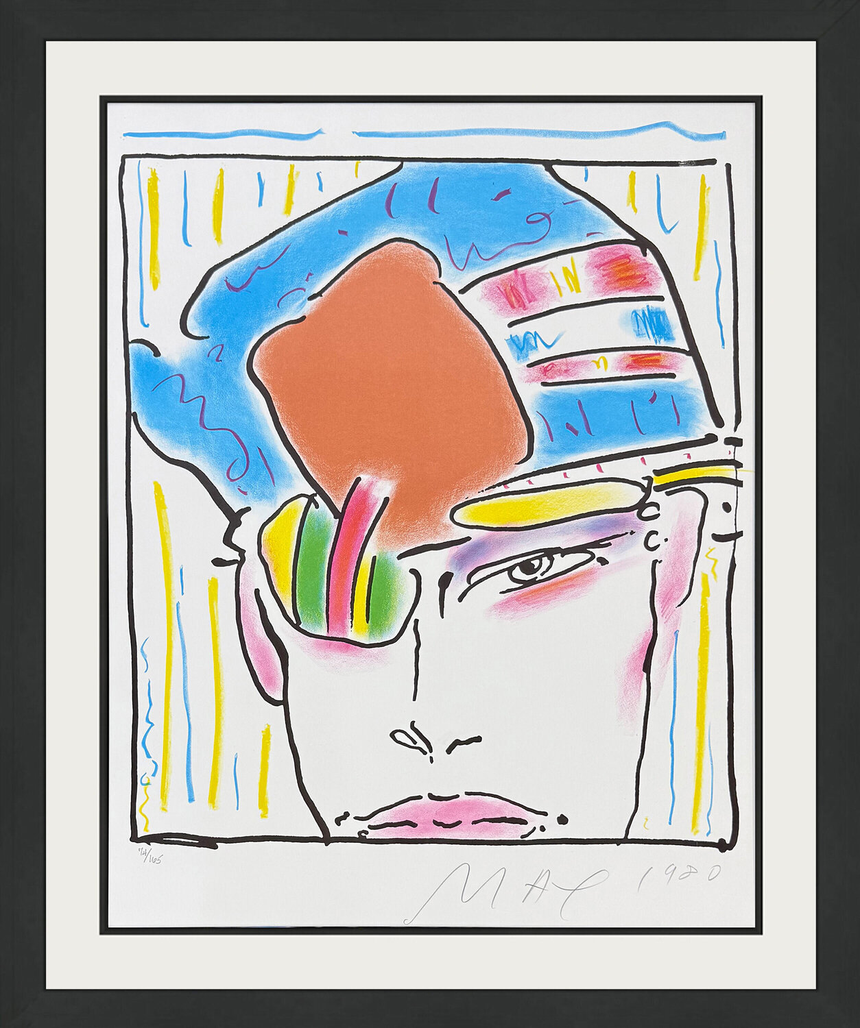 Zero's Friend (framed hand signed lithograph) Peter Max