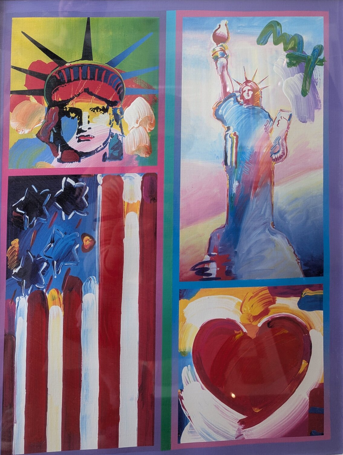2 Liberties, Flag and Heart Peter Max