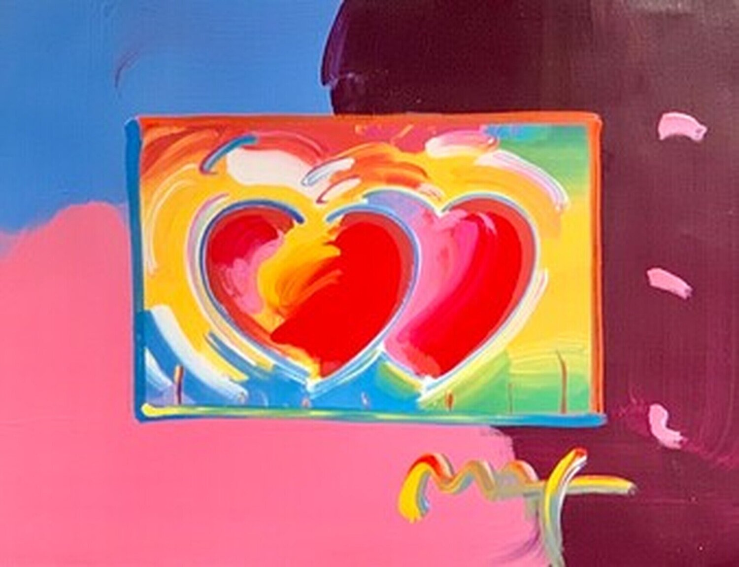 Two Hearts Peter Max Pintura original en venta