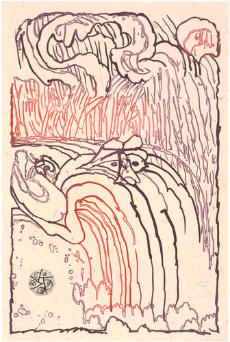 Chute Libre (Free Fall) van Pierre Alechinsky, Afdruk te koop op Singulart