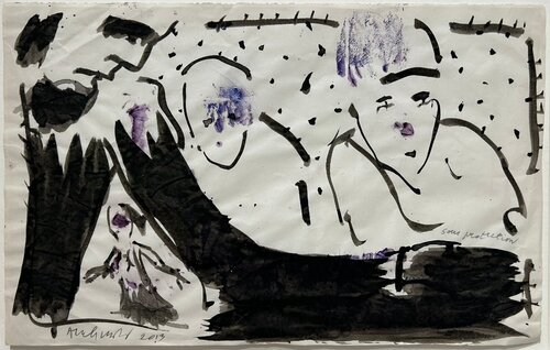 Sous protection par Pierre Alechinsky, Peinture en vente sur Singulart