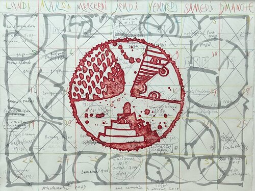 Semainier 3 par Pierre Alechinsky, Peinture en vente sur Singulart