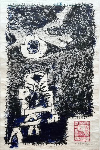 Pays minier par Pierre Alechinsky, Œuvre sur papier en vente sur Singulart