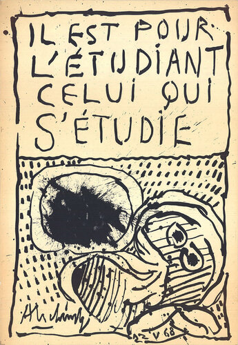 He is for the Student the One Who Studies Himself de Pierre Alechinsky, Obra en papel a la venta en Singulart