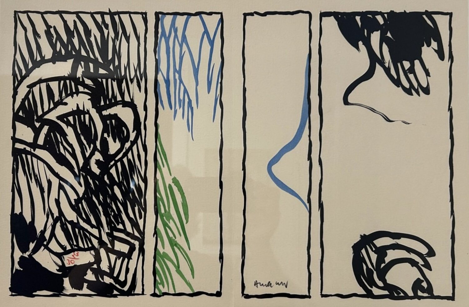 Vacillations (with Watercolor) Pierre Alechinsky Stampa in vendita