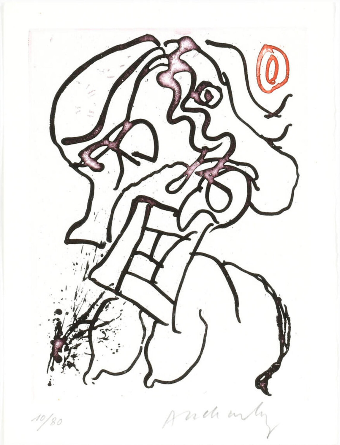 Carré blanc I Pierre Alechinsky Stampa in vendita