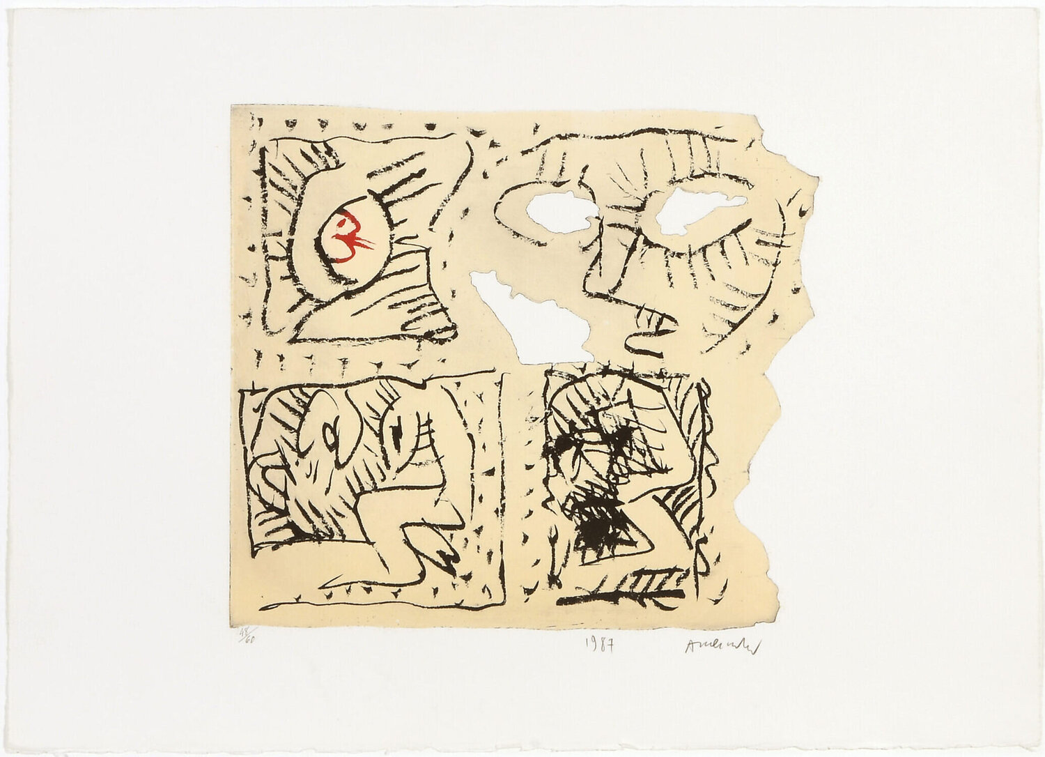 Untitled Pierre Alechinsky Impresión en venta