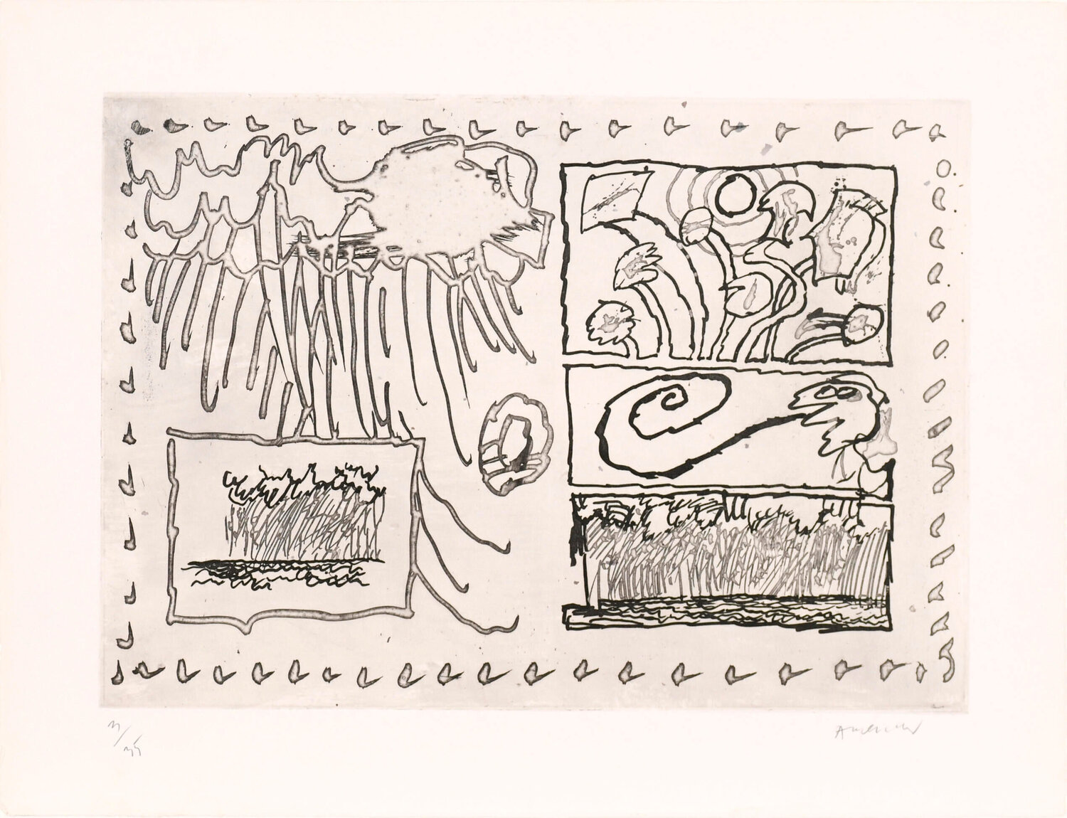 Le rêve de l'ammonite Pierre Alechinsky Stampa in vendita