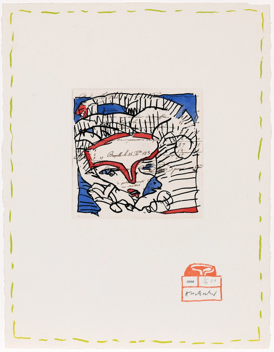 Chaque matin 08 Pierre Alechinsky Afdruk te koop