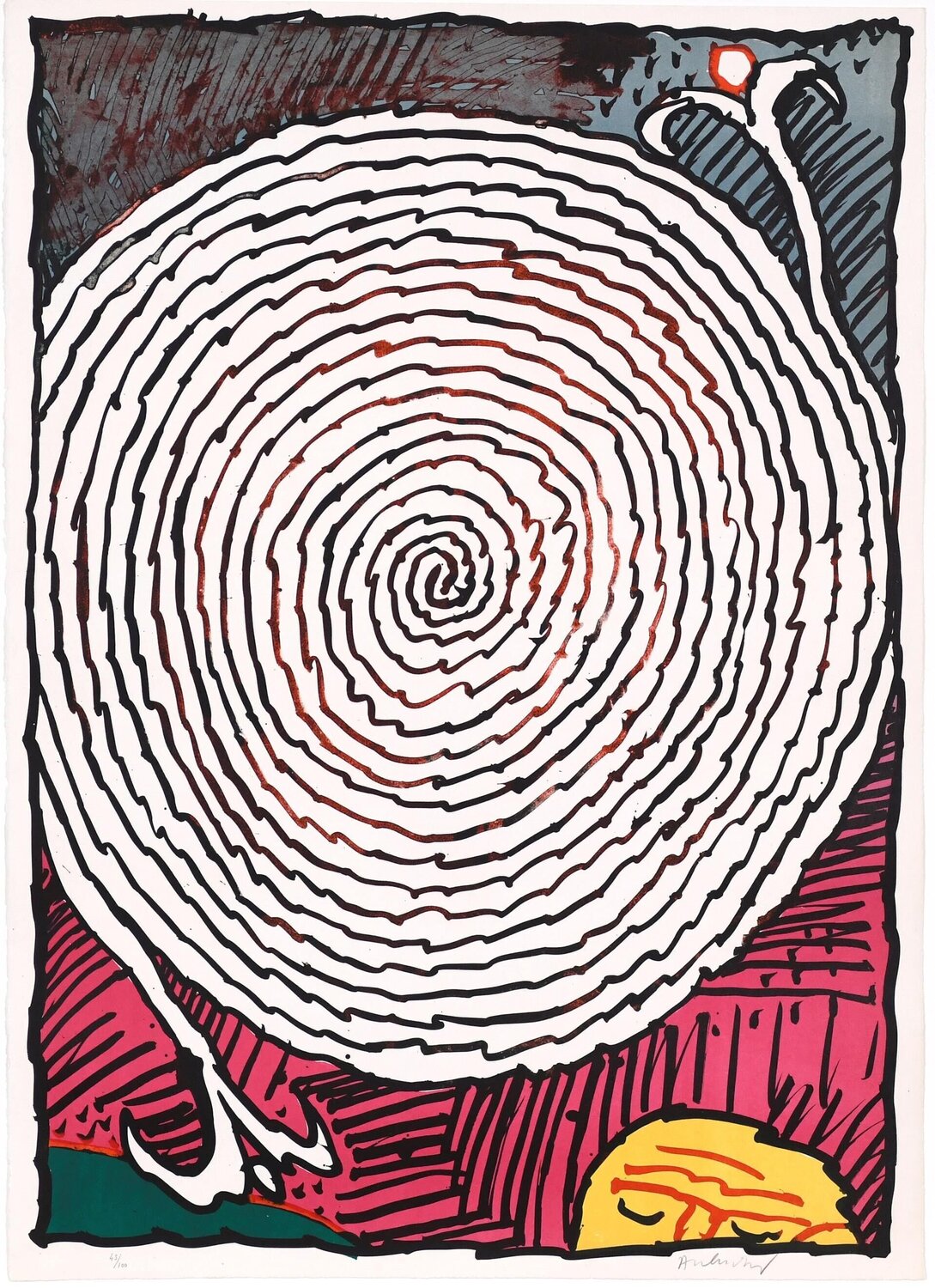 Labyrinthe d’apparat IV Pierre Alechinsky Stampa in vendita