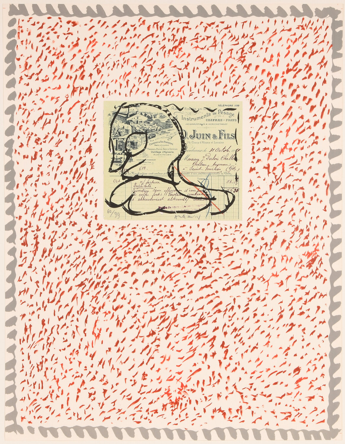 Papiers traités 04 Pierre Alechinsky Stampa in vendita