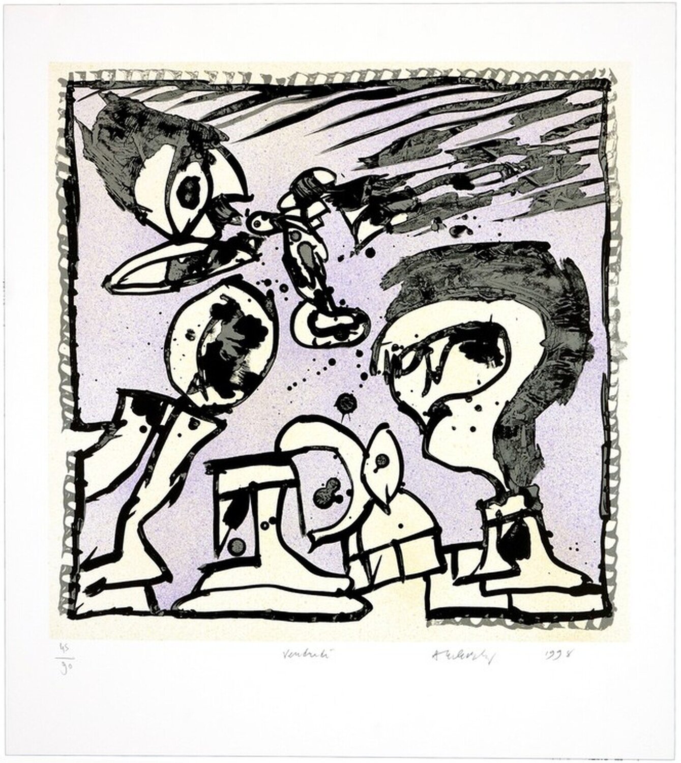 Une bonne semaine, Vendredi Pierre Alechinsky Stampa in vendita