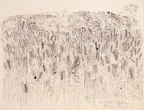 Champs de blés et papillons van Raoul Dufy, Werk op papier te koop op Singulart