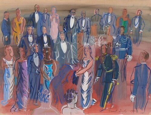 Reception mondaine van Raoul Dufy, Werk op papier te koop op Singulart