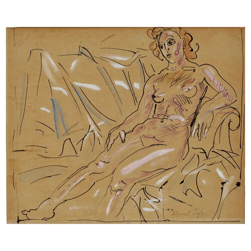 Raoul Dufy Faucist Art Deco Nude Painting van Raoul Dufy, Werk op papier te koop op Singulart