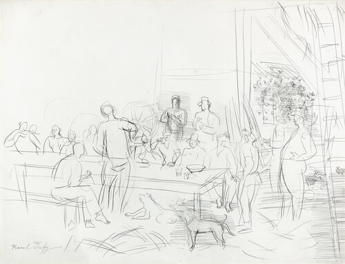 Scène de dépicage, le repas van Raoul Dufy, Werk op papier te koop op Singulart