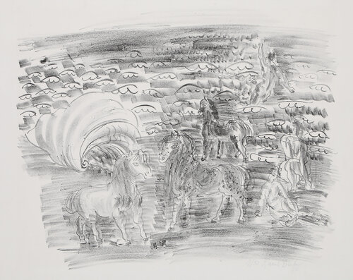 Little Horses, Bathers and Seashell Petits Chevaux, Baigneuses et Coquillage by Raoul Dufy, Print for Sale on Singulart