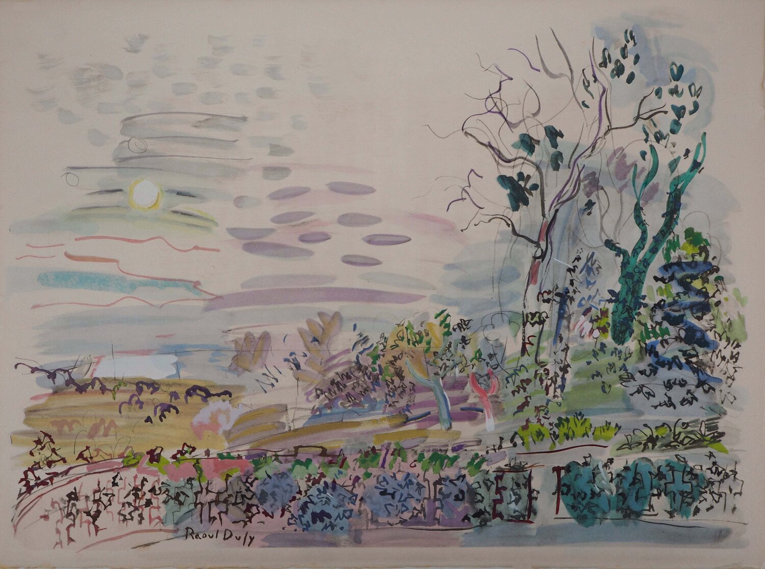 Vignes et arbres au soleil d'automne Raoul Dufy Druck zu verkaufen