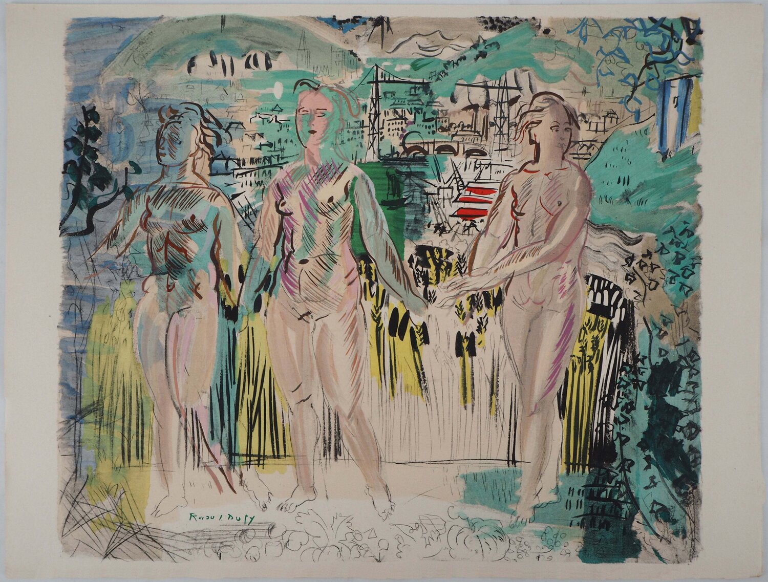 Les trois grâces Raoul Dufy Print for sale