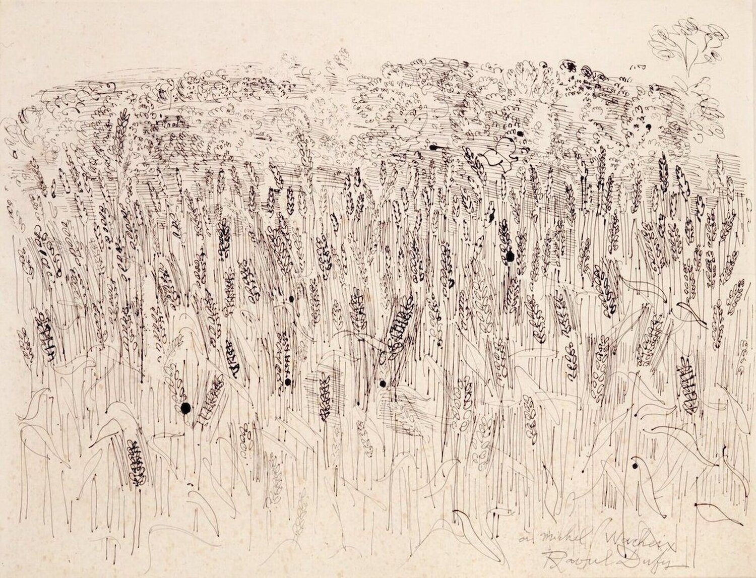 Champs de blés et papillons Raoul Dufy Werk auf Papier zu verkaufen
