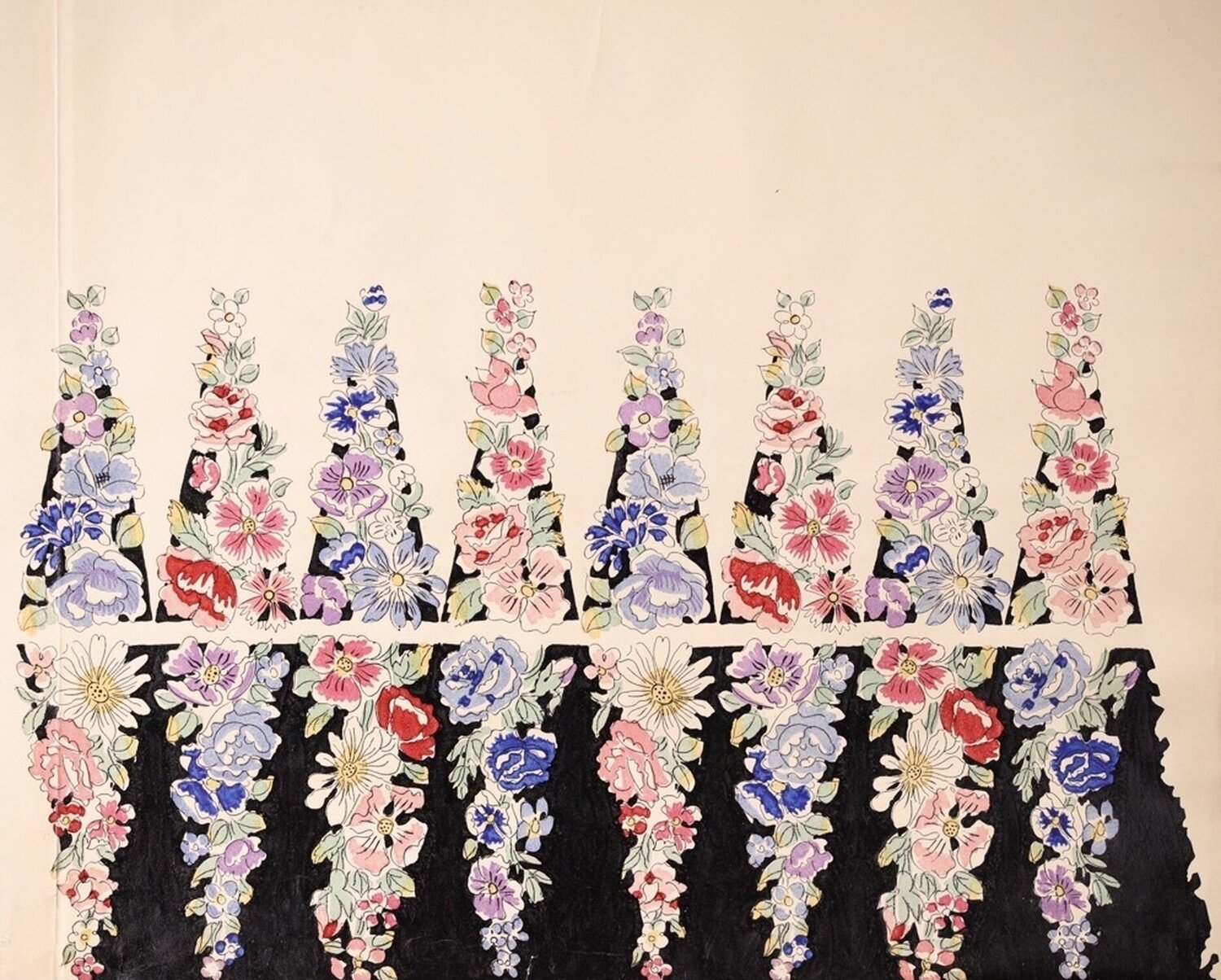 Untitled (Flowers Design for Bianchini Ferier) Raoul Dufy Werk auf Papier zu verkaufen