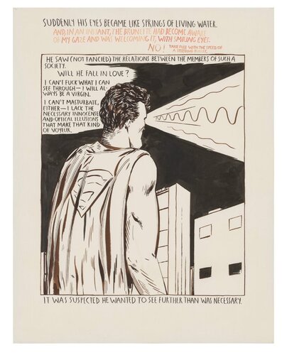 (Untitled) Superman by Raymond Pettibon, Work on Paper for Sale on Singulart