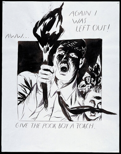 No Title (Awww... Again I was left out) de Raymond Pettibon, Obra en papel a la venta en Singulart