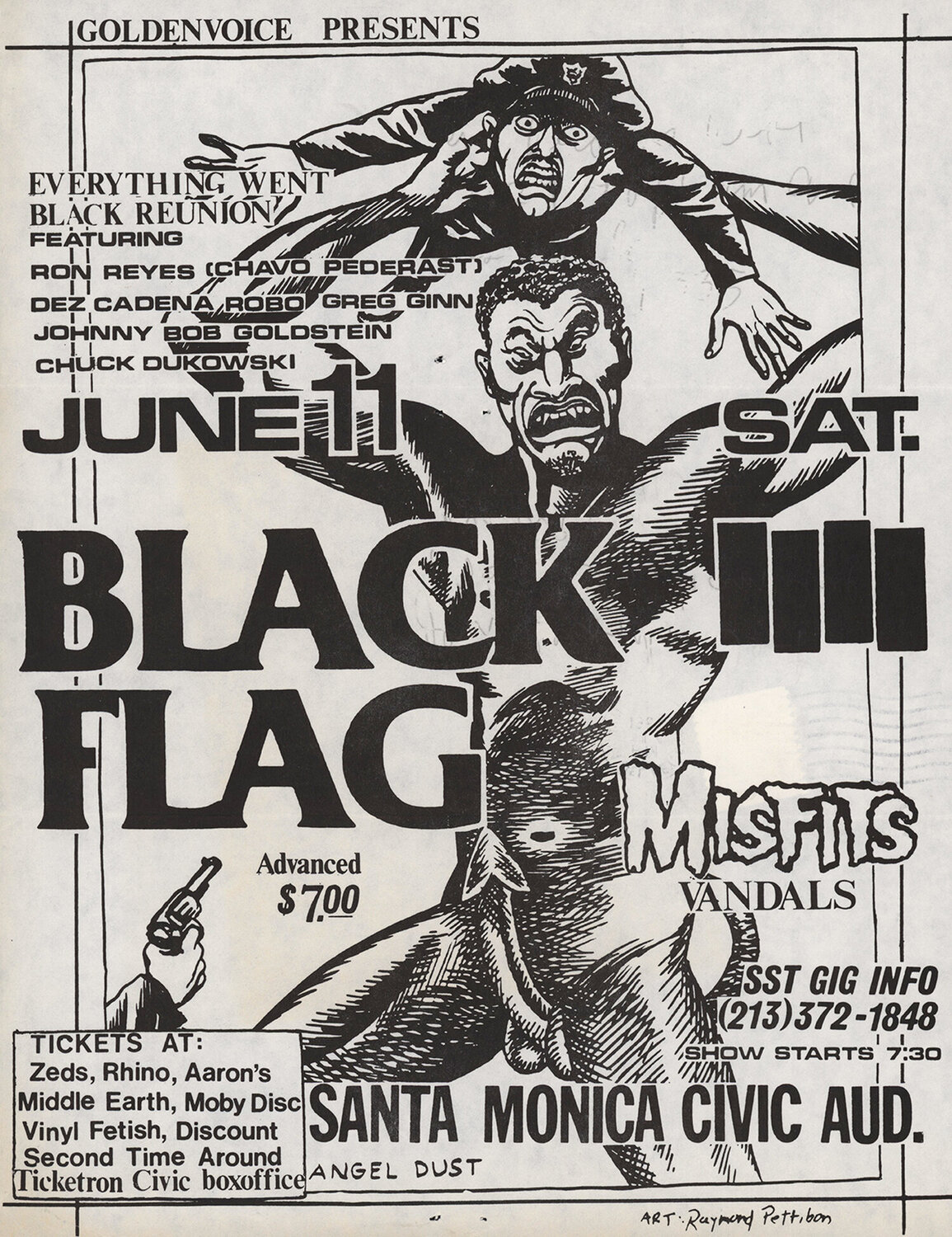Raymond Pettibon Black Flag 1983 Raymond Pettibon Stampa in vendita