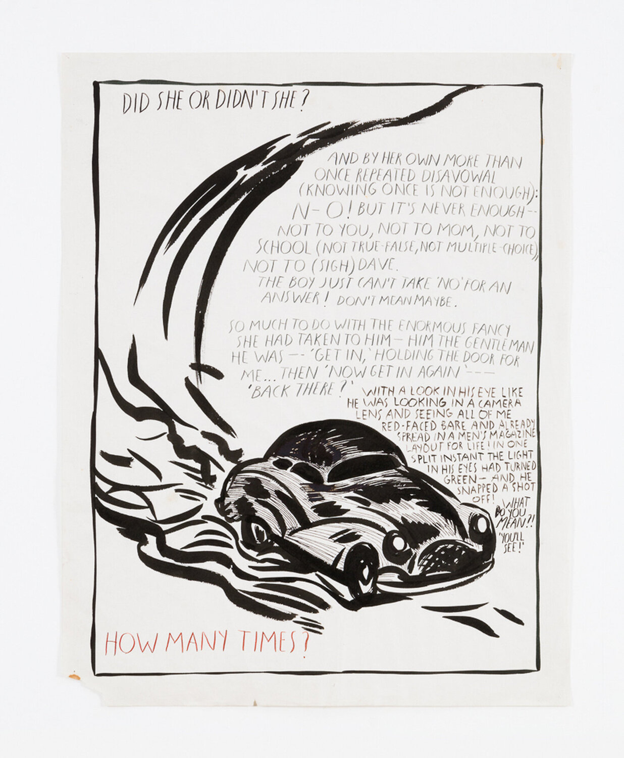 No Title (Did she or...) Raymond Pettibon