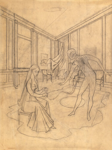 Study for "Les feuiles mortes" di Remedios Varo, Opera su carta in vendita su Singulart
