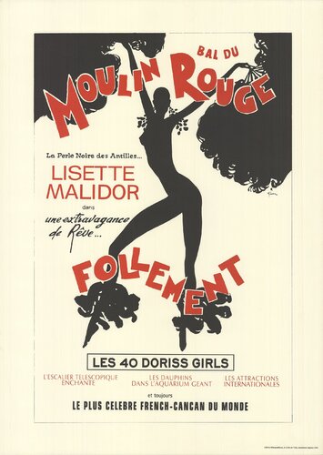 Moulin Rouge Lisette Malidor by René Gruau, Print for Sale on Singulart