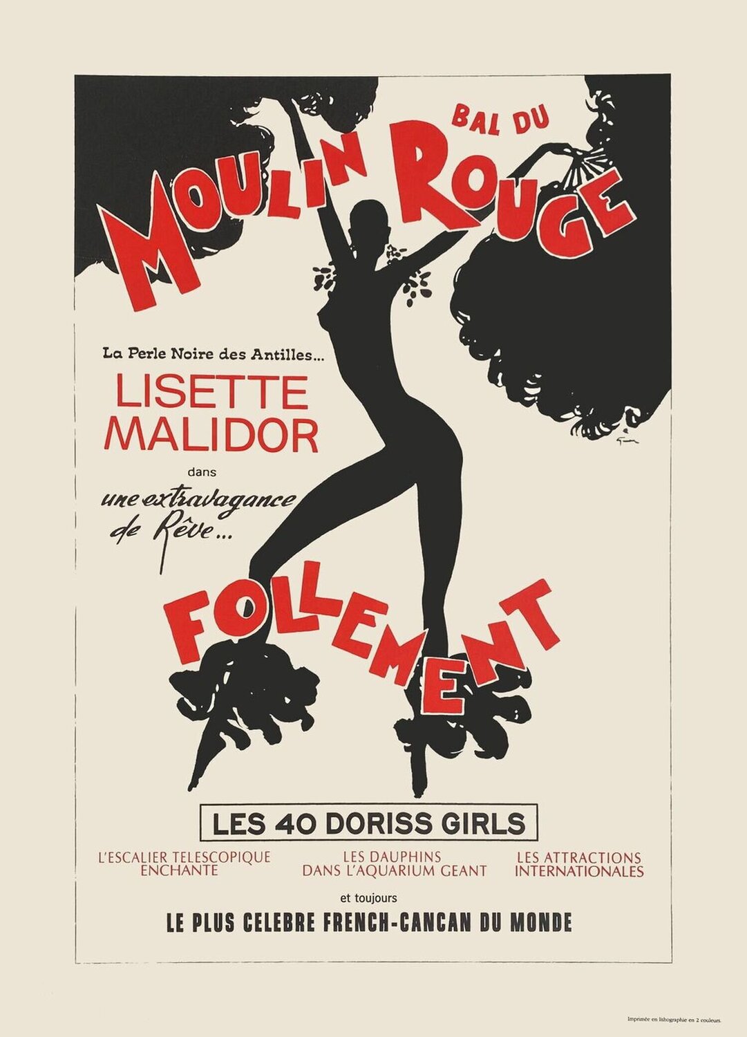 Moulin Rouge - Follement - Lisette Malidor René Gruau Druck zu verkaufen