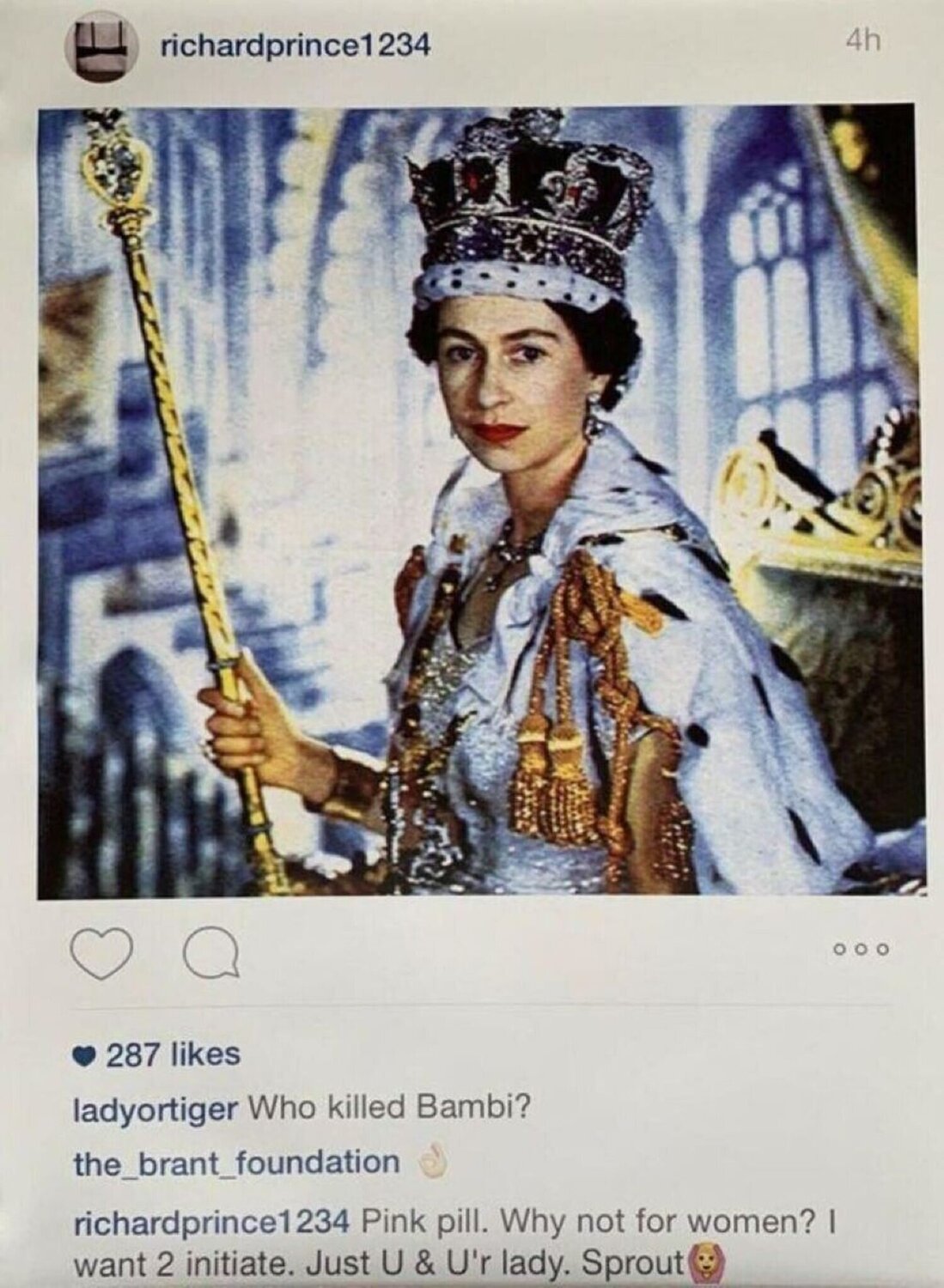Instagram New Portraits - Queen Elizabeth II Richard Prince Stampa in vendita