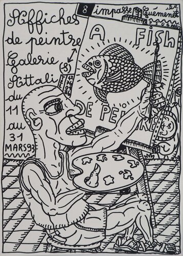 Le peintre et l'A-Fish, Sérigraphie originale signée by Robert Combas, 版画 for Sale on Singulart