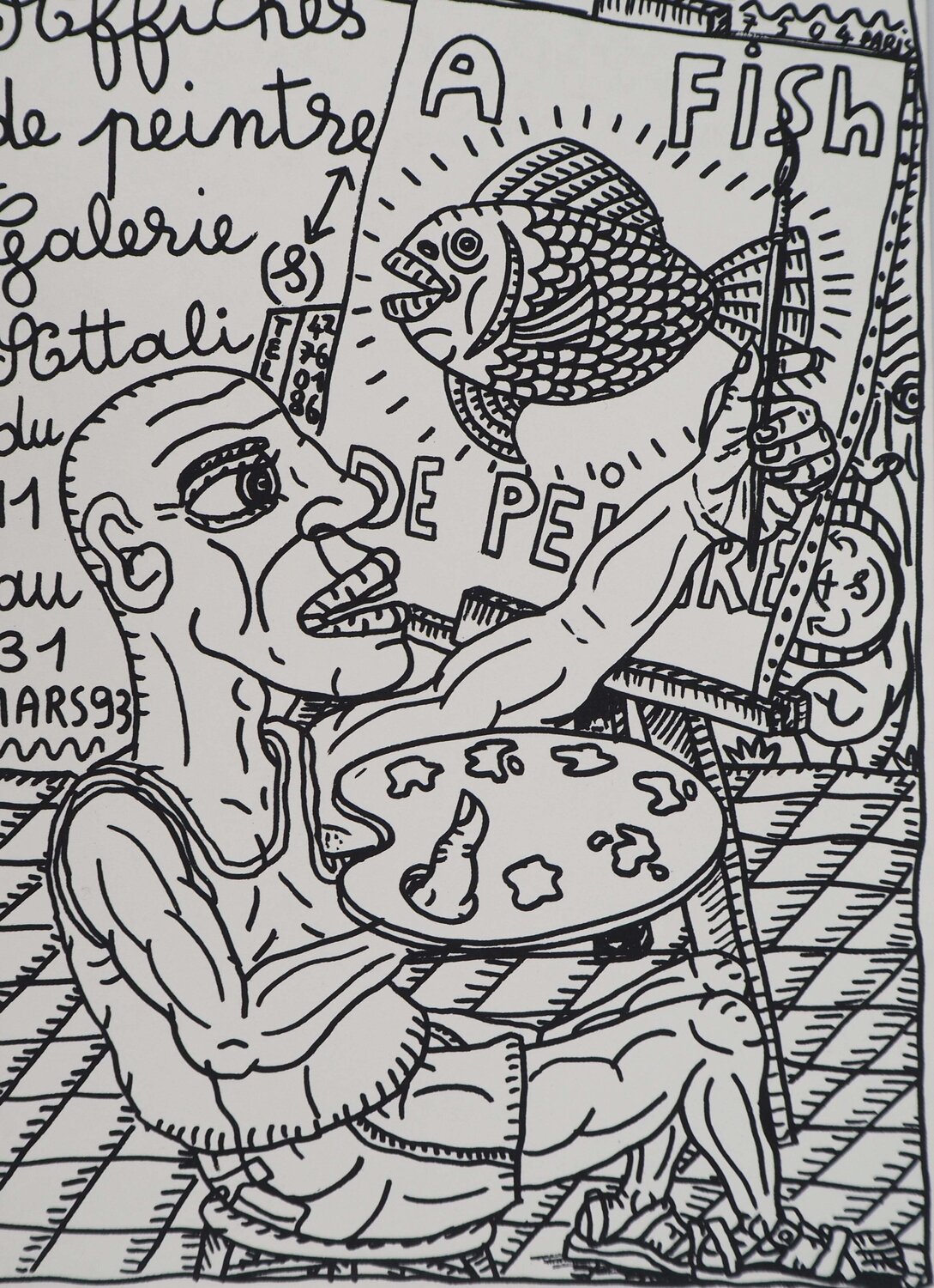 Le peintre et l'A-Fish ! Robert Combas Druck zu verkaufen