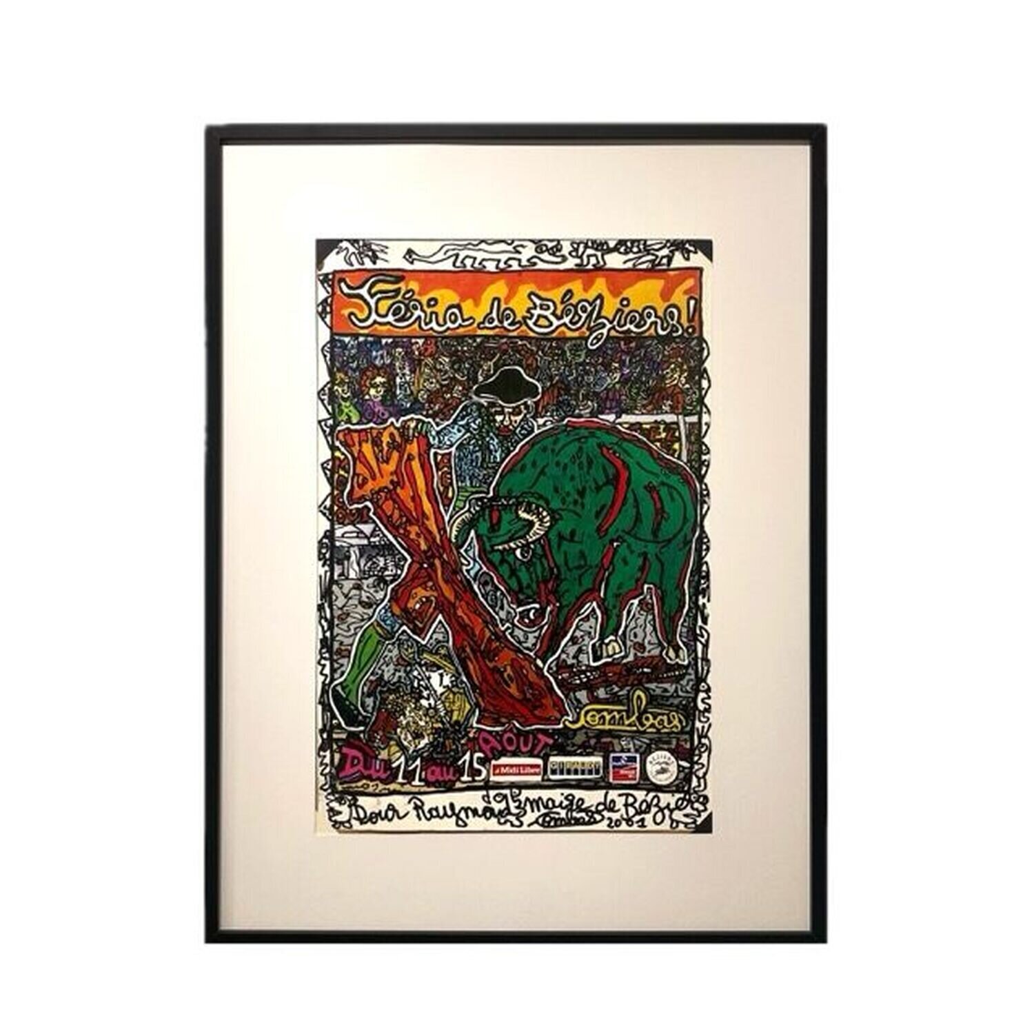 Dedicated and signed poster Robert Combas Édition à vendre