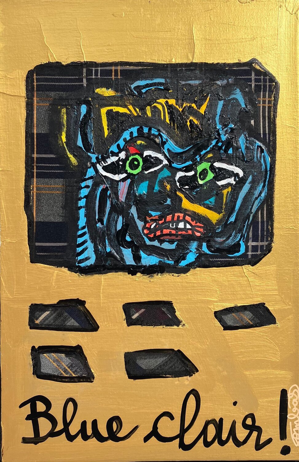 Blue Chair ! Robert Combas Origineel schilderij te koop