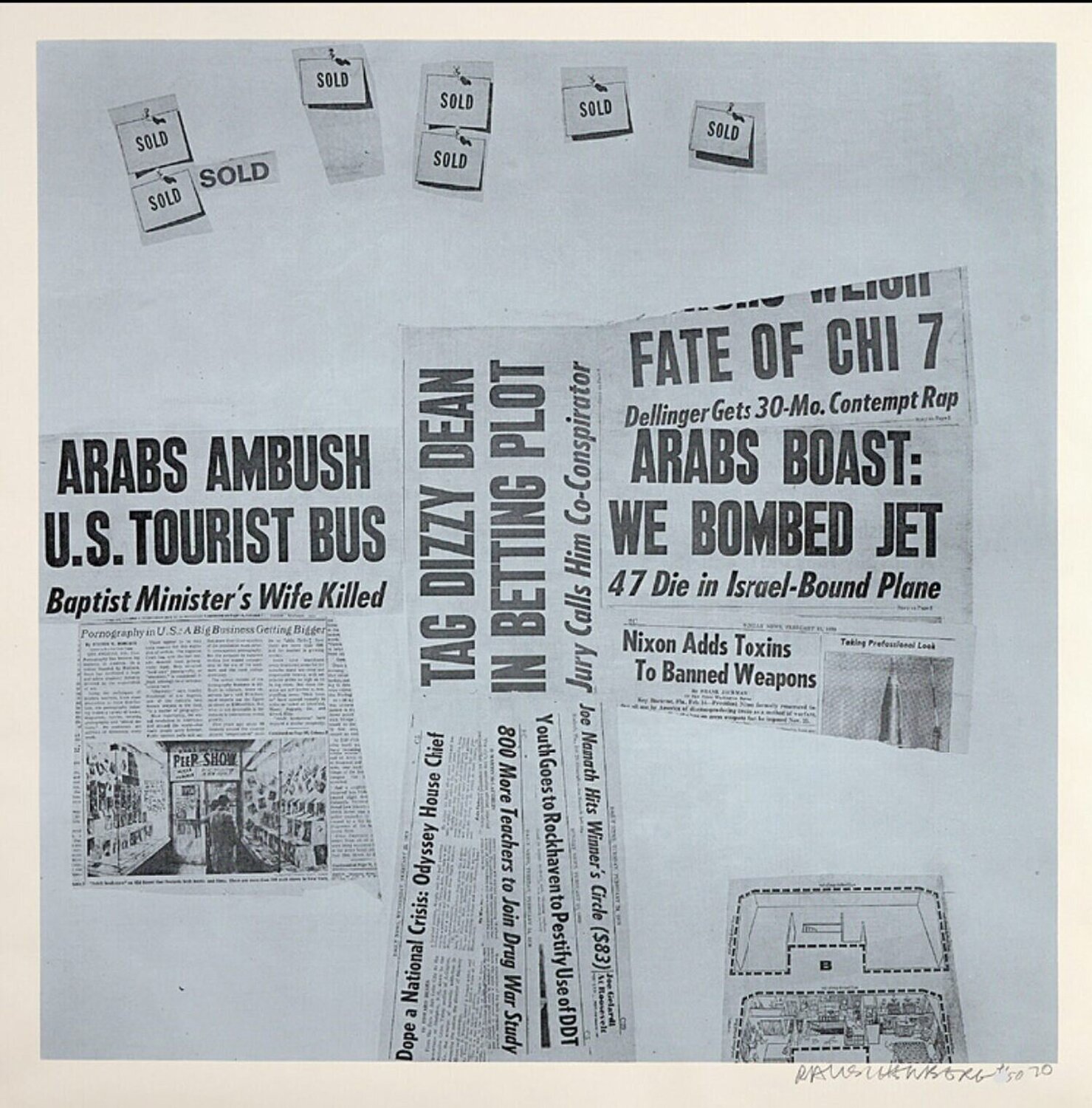 Features 73, from Currents Robert Rauschenberg Afdruk te koop