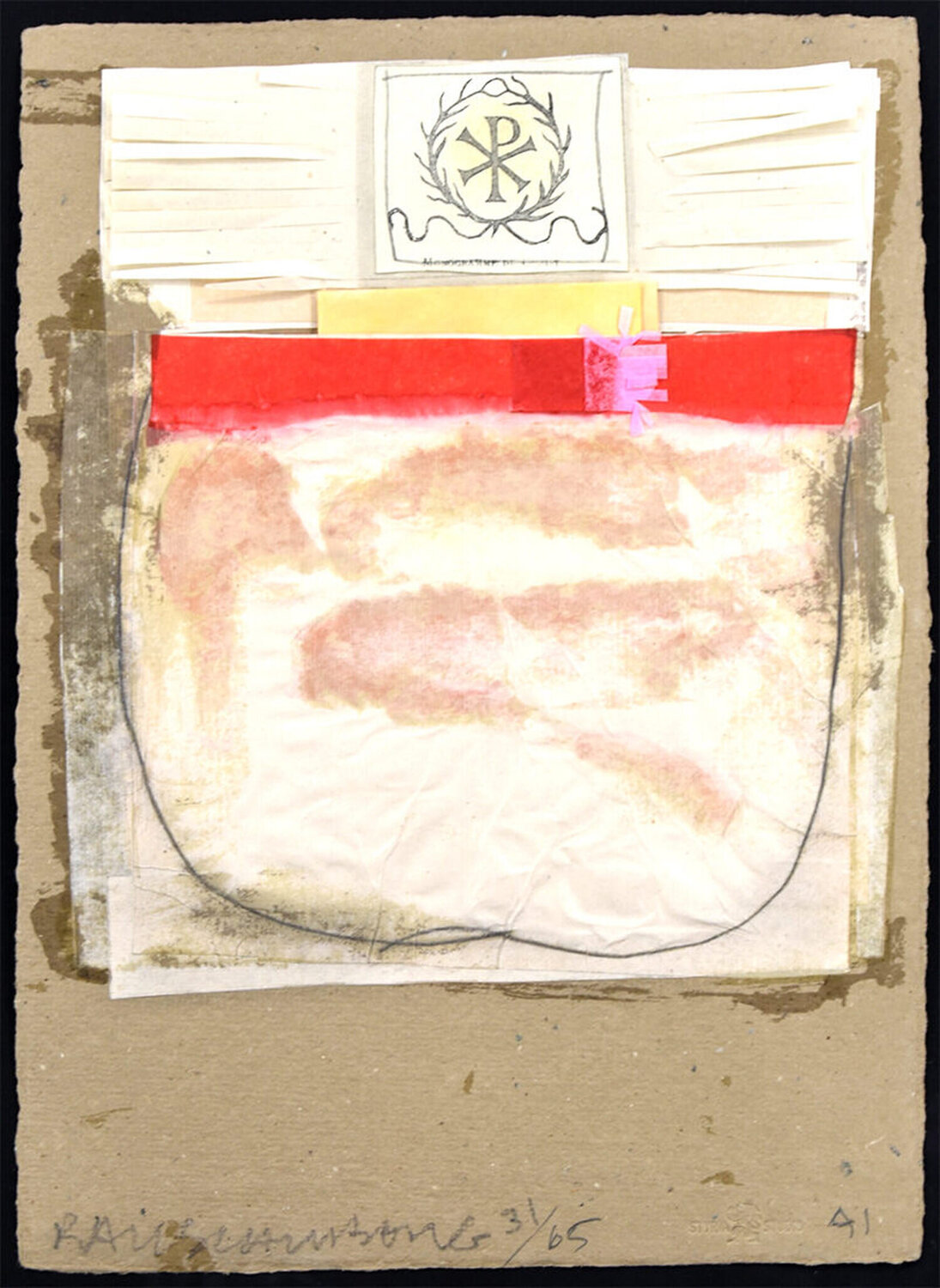 Untitled (Christian Symbol) from the North African Collage series Robert Rauschenberg Druck zu verkaufen