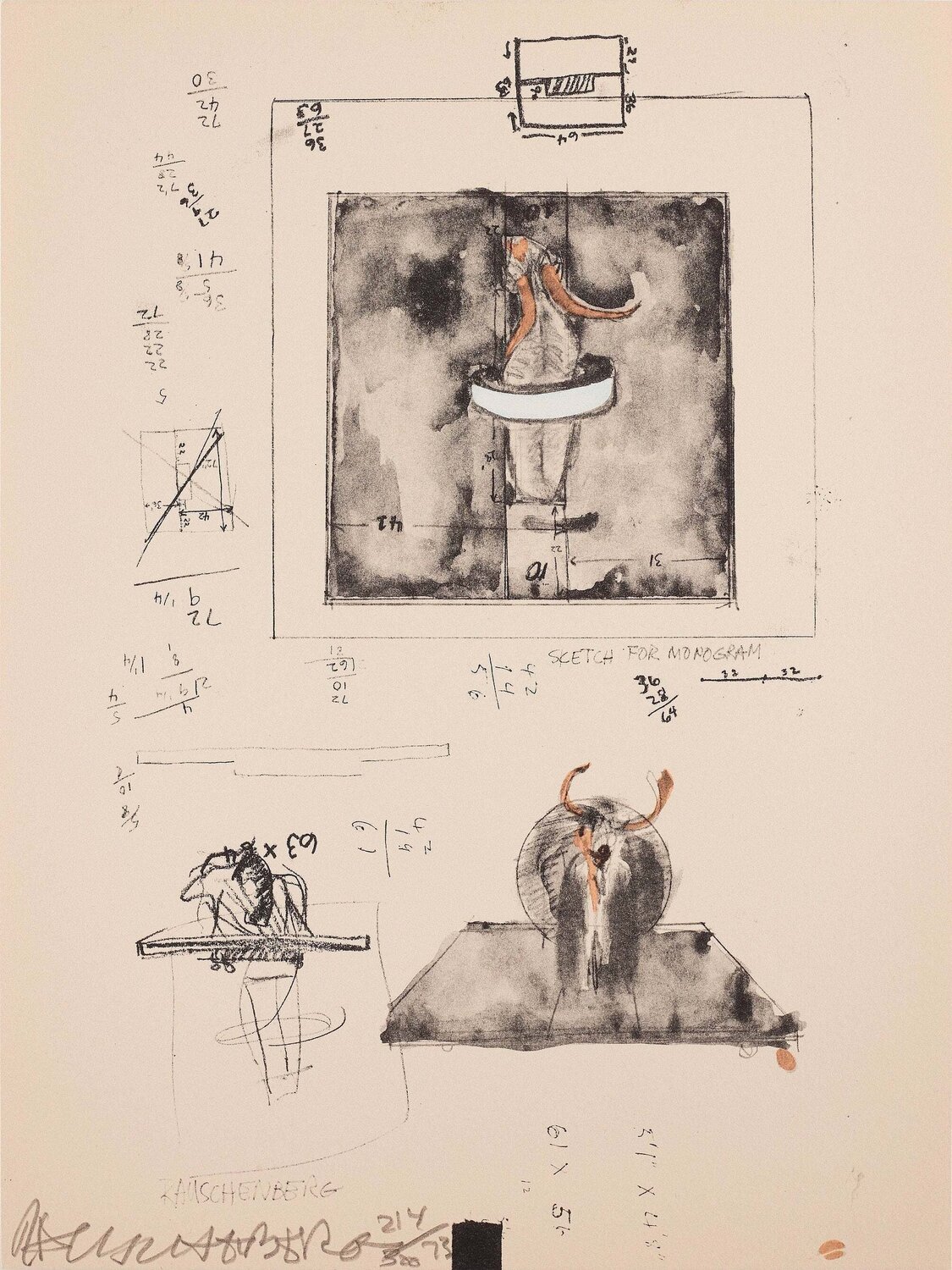 Sketch for Monogram, 1959 Robert Rauschenberg Afdruk te koop