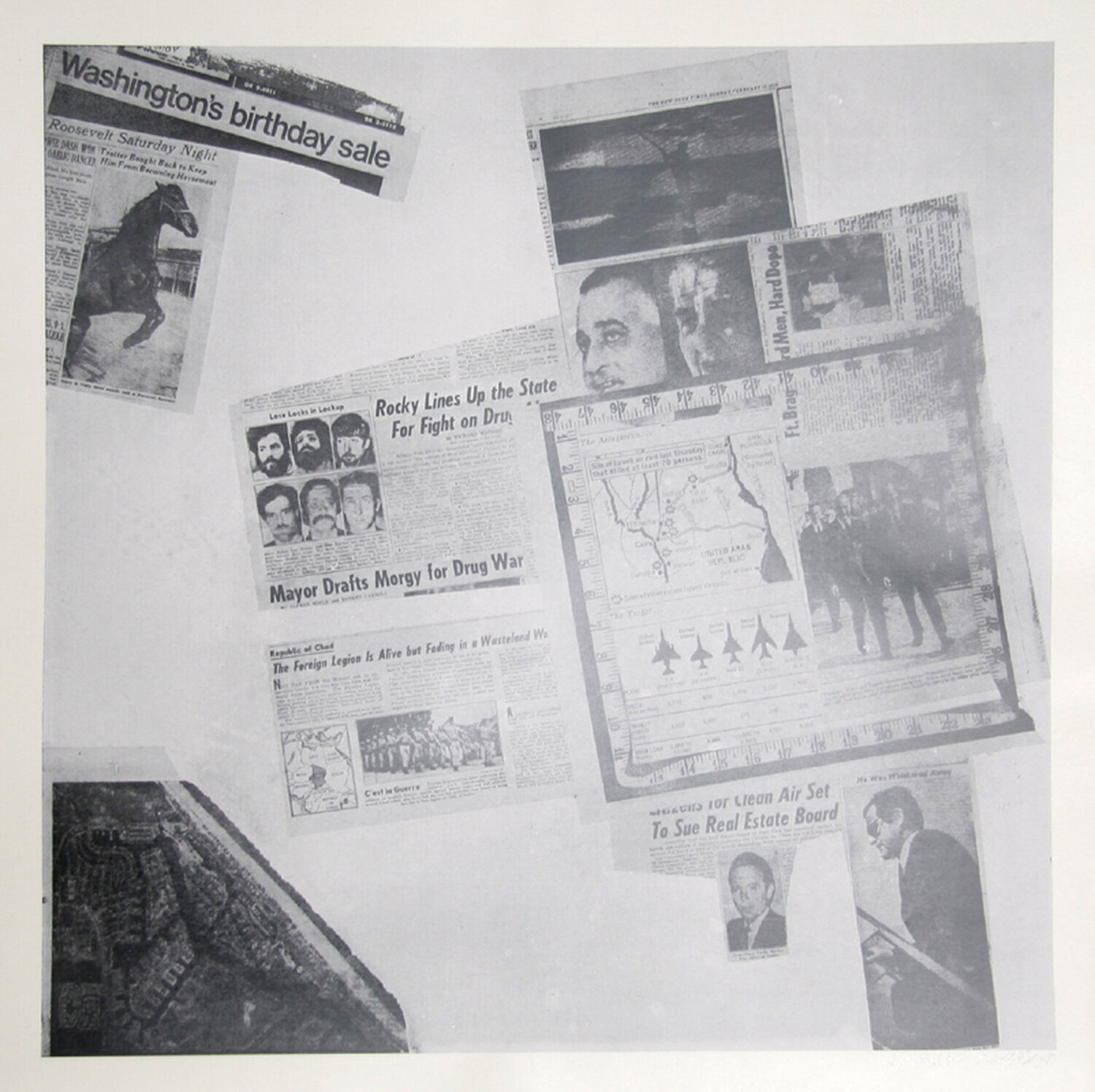 Features from Currents #57 Robert Rauschenberg Afdruk te koop