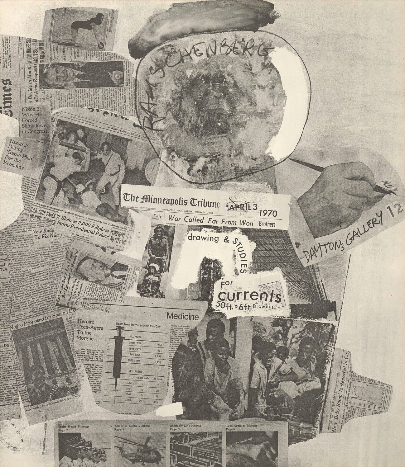 Drawing and Studies for Recent Robert Rauschenberg Stampa in vendita