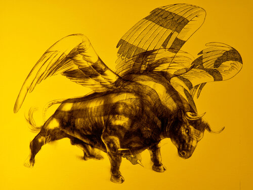 YELLOW BULL 8/100 by Ronald Ventura, Painting for Sale on Singulart
