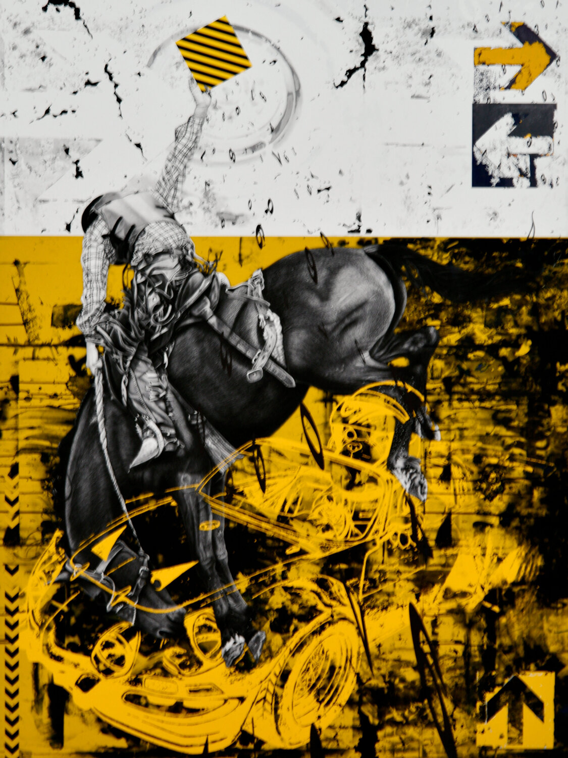 HORSE POWER 8/100 Ronald Ventura Originalgemälde zu verkaufen