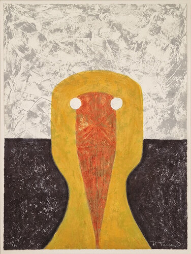 Cabez sobre fondo Rosa by Rufino Tamayo (1984) : Print