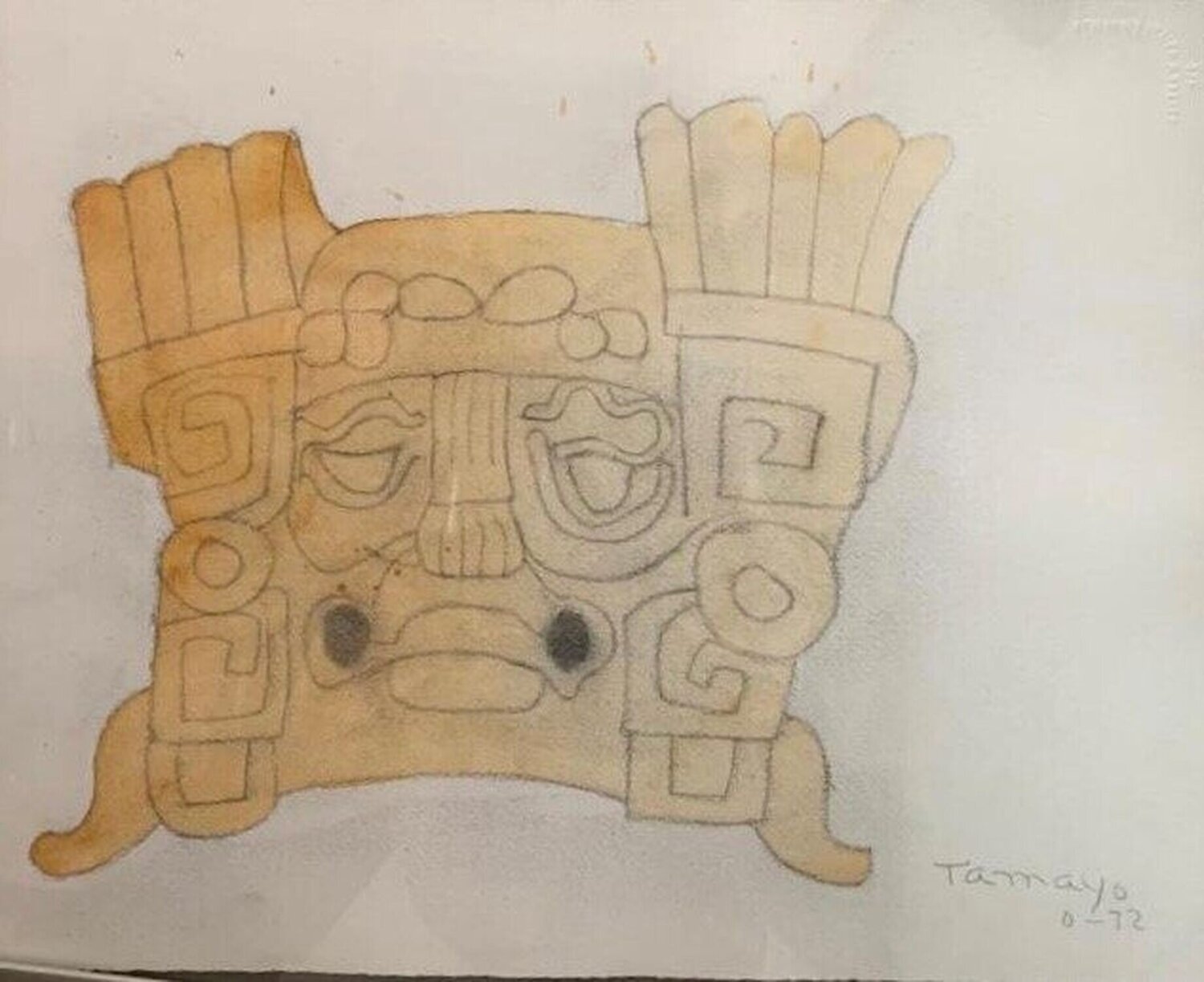 Figura prehispanica Rufino Tamayo Werk auf Papier zu verkaufen