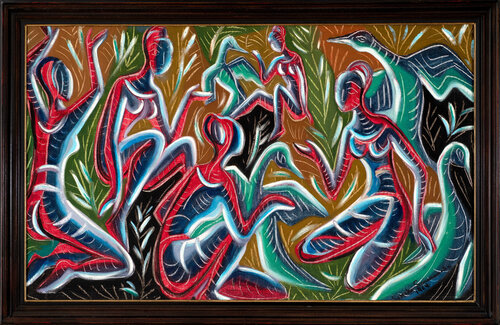 Untitled (Women with Cranes) de Senaka Senanayake, Pintura a la venta en Singulart